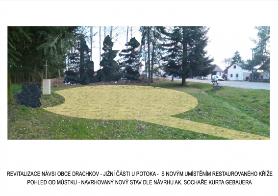 Obnova stávajícího křížku na návsi v Drachkově